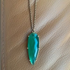 Leah Alexandra Green Onyx Prism Necklace